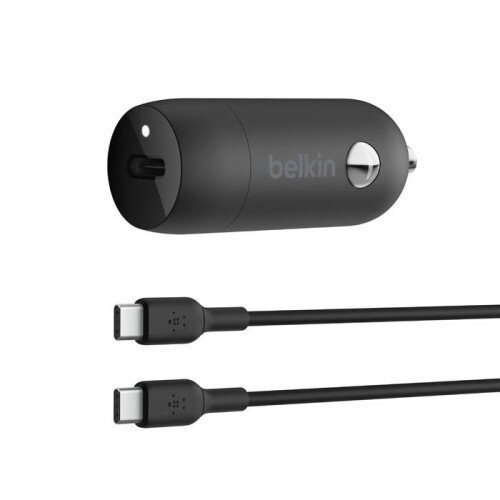Belkin BoostCharge 30W USB-C Car Charger + USB-C to USB-C Cable