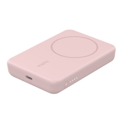 Belkin BoostCharge Magnetic Wireless Power Bank 5K + Stand - Blush Pink