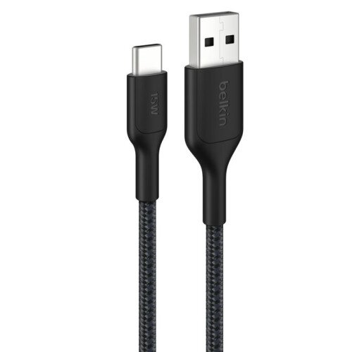 Belkin BoostCharge Pro Braided USB-A to USB-C Cable 15W - Black - 3.3ft