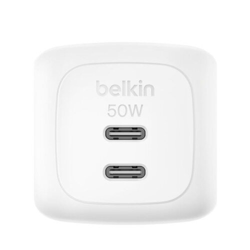 Belkin BoostCharge Pro Dual USB-C GaN Wall Charger 50W - White