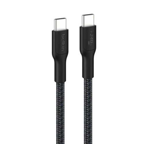 Belkin BoostCharge Pro USB-C to USB-C Braided Cable 240W - 6.6FT - Black