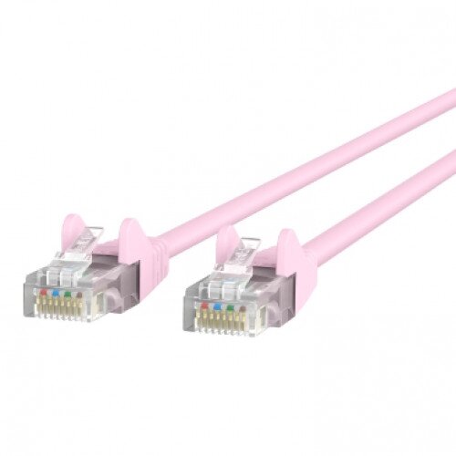 Belkin CAT5e Ethernet Patch Cable Snagless, RJ45, M/M - Pink - 7.0 - Feet