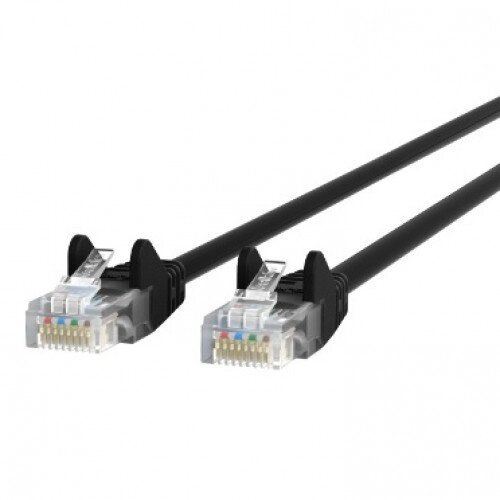 Belkin CAT6 Ethernet Patch Cable Snagless, RJ45, M/M - Black - 1ft