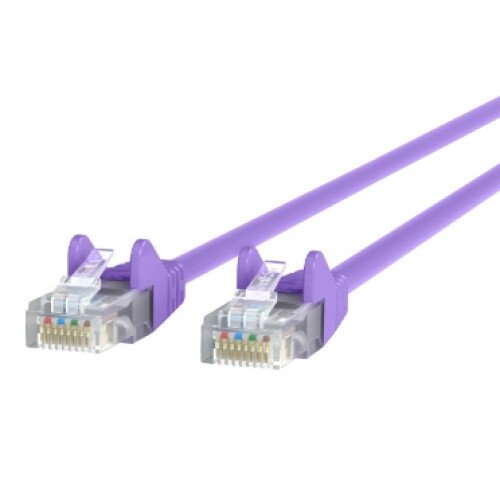 Belkin CAT6 Ethernet Patch Cable Snagless, RJ45, M/M - Purple - 5ft