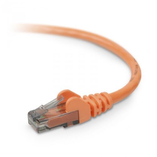 Belkin CAT6 Ethernet Patch Cable Snagless, RJ45, M/M - Orange - 50ft