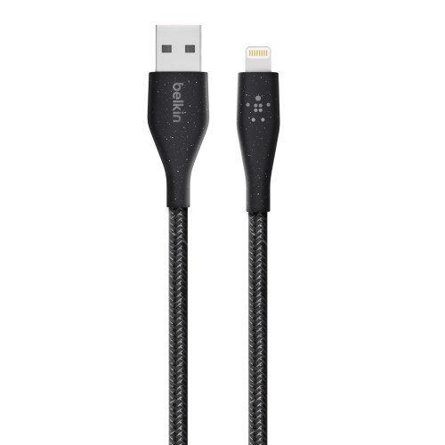 Belkin DuraTek Plus Lightning to USB-A Cable with Strap - 4.0 - Feet - Black
