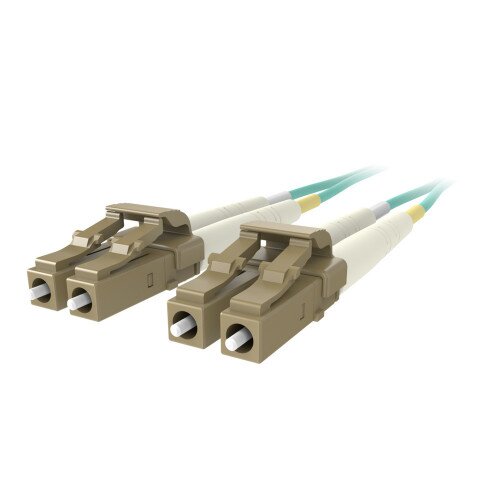Belkin Fiber Optic Cable 10GB/100GB Aqua Multimode LC/LC Duplex 50/125 OM4 - 2.0 - Meters