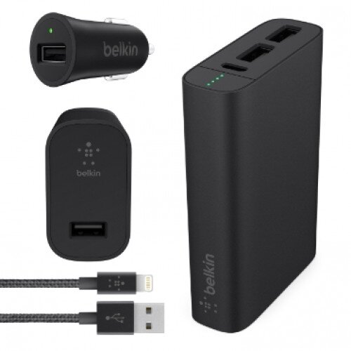 Belkin MIXIT Metallic Colormatch Charge Kit + Cable - Black