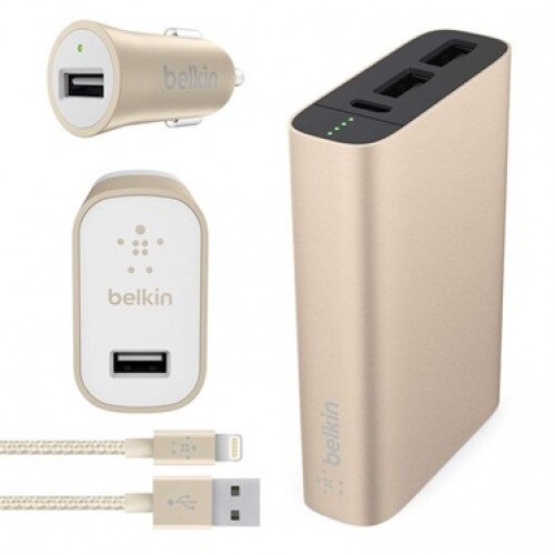 Belkin MIXIT Metallic Colormatch Charge Kit + Cable - Gold
