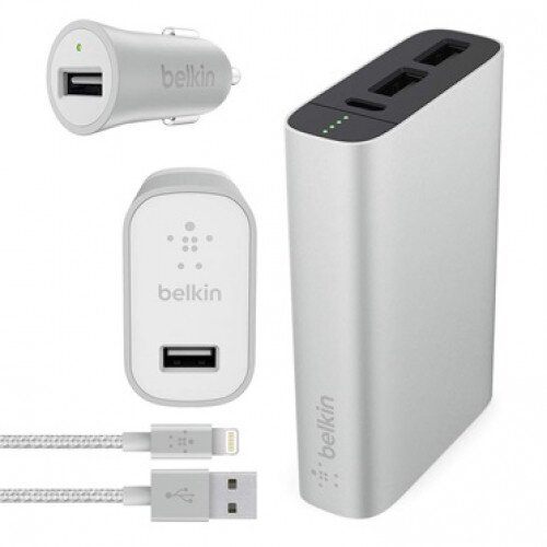 Belkin MIXIT Metallic Colormatch Charge Kit + Cable - Silver