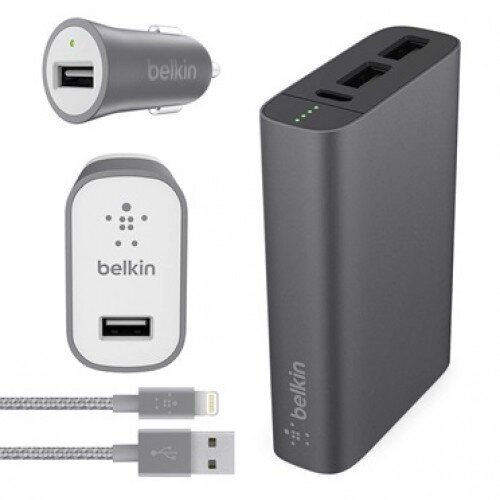 Belkin MIXIT Metallic Colormatch Charge Kit + Cable - Gray