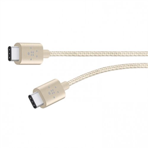 Belkin MIXIT Metallic USB-C to USB-C Charge Cable (Also Known as USB Type C) - Gold - 6.0 - Feet