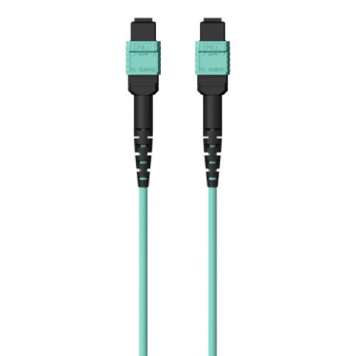 Belkin MTP to MTP MPO Fiber Optic Cable, 40GbE Aqua MTP/MTP, 50/125, OM3, Plenum - 3.0 - Meters