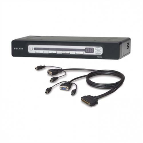 Belkin PRO3 4-Port KVM Switch PS/2 & USB In/Out Bundled with PS/2 Cables