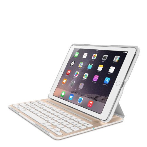 Belkin QODE Ultimate Pro Keyboard Case for iPad Air 2 - White/Gold