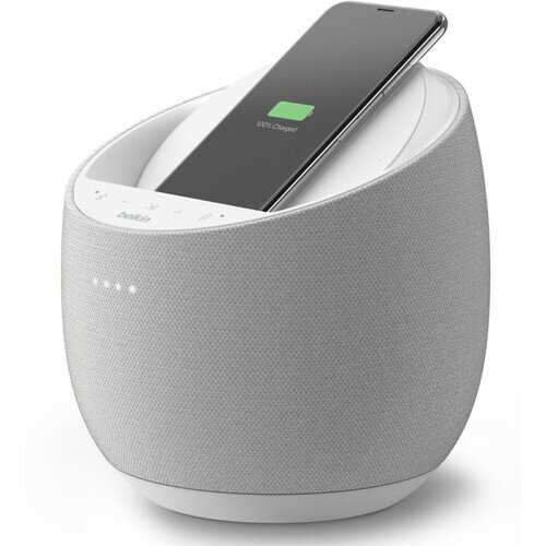 Belkin SoundForm Elite Hi-Fi Smart Speaker + Wireless Charger with Alexa + Airplay 2 - White