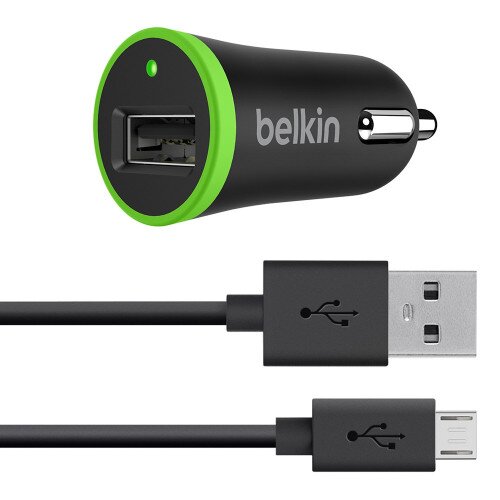 Belkin Universal Car Charger with Micro USB ChargeSync Cable (12 Watt/ 2.4 Amp)