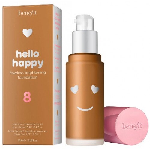 Benefit Cosmetics Hello Happy Flawless Brightening Foundation - Full - 8 Tan Warm