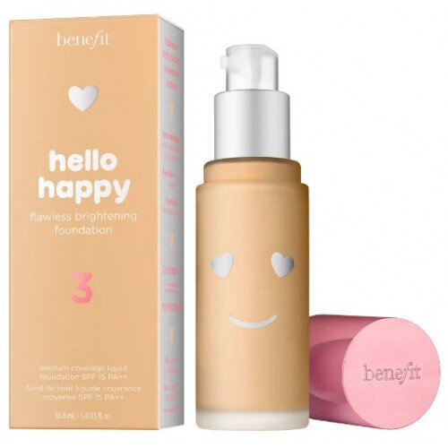 Benefit Cosmetics Hello Happy Flawless Brightening Foundation - Full - 3 Light Neutral Warm