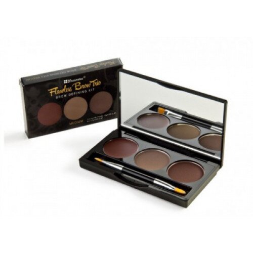 BH Cosmetics Flawless Brown Trio Brow Defining Kit Shade (Dark)