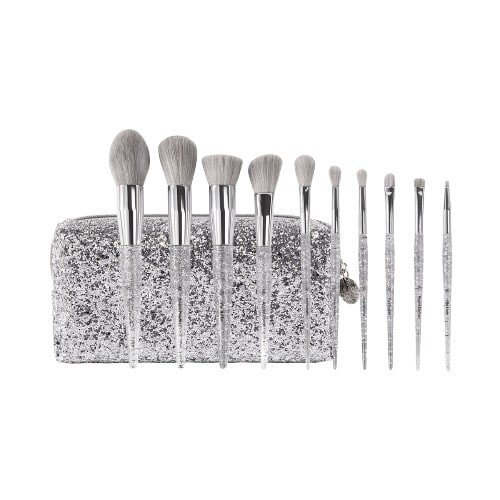 BH Cosmetics Remix Dance Brush Beat 10 Piece Face & Eye Brush Set with Bag