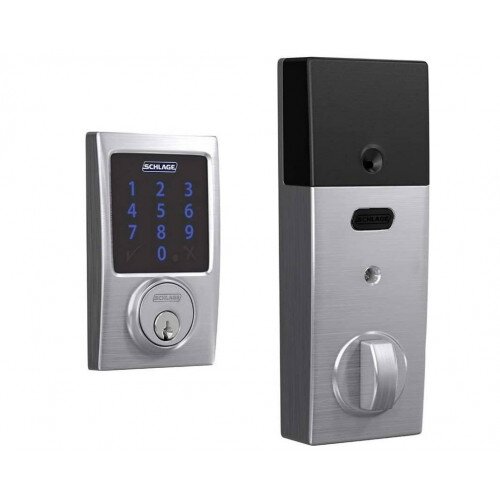 Schlage Connect Smart Deadbolt with Century Trim, Z-Wave Plus Enabled - Satin Chrome