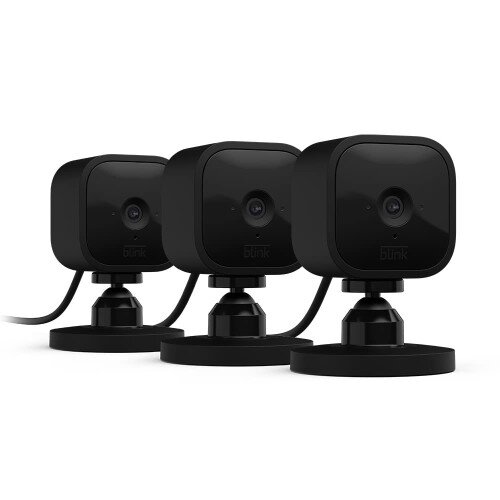 Blink Mini Indoor Plug-In Smart Home Security Camera - Black - 3 Pack