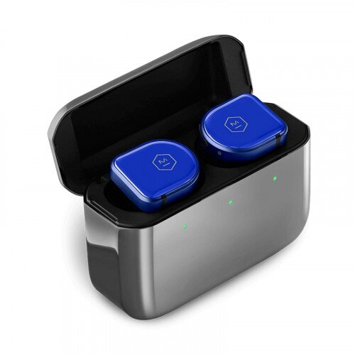 Master & Dynamic MW08 Active Noise-Cancelling True Wireless Earphones - Blue Ceramic / Polished Graphite Case