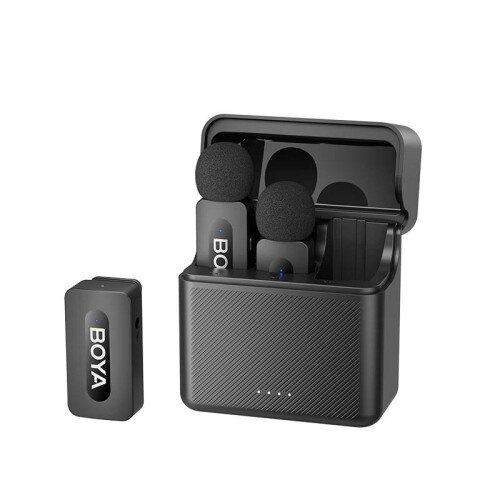 BOYA BY-V35 2.4 GHz Dual-Channel Wireless Microphone - (3.5mm TRS) RX + 2 TX + Charging Case