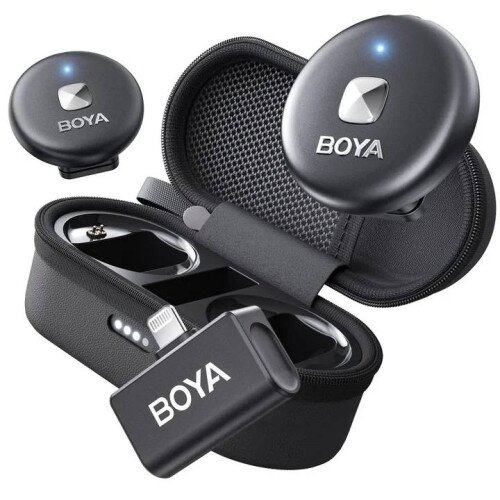 BOYA Omic Dual-Channel Stylish Wireless Microphone - Lightning RX - Black