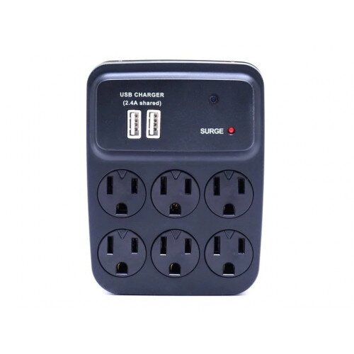 Brickhouse Security BB 6-Outlet and USB WiFi Hidden Camera - Black