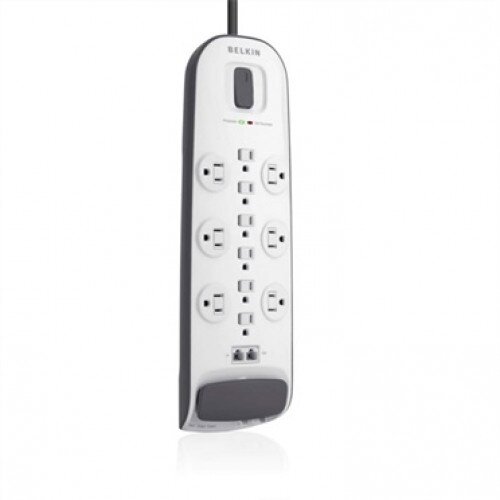Belkin 12-outlet Surge Protector with 8 ft Power Cord and Ethernet, Cable/Satellite and Telephone Protection