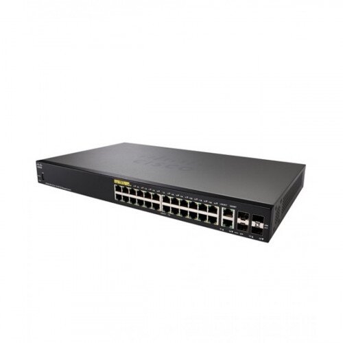 Cisco SF350-24 24-Port PoE Managed Switch with 2 Gigabit Uplinks