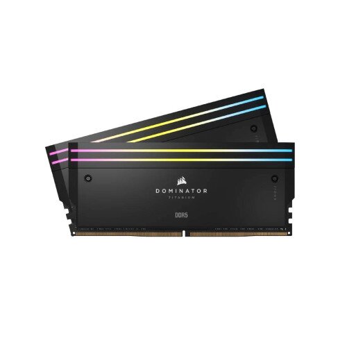 Corsair DOMINATOR TITANIUM RGB 64GB (2x32GB) DDR5 DRAM Up To 6400MT/s CL32 Intel XMP Memory Kit - Black