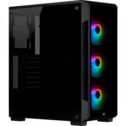 Corsair iCUE 220T RGB Tempered Glass Mid-Tower Smart Computer Case - Black