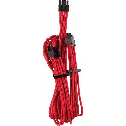 Corsair Premium Individually Sleeved PCIe Cables (Dual Connector) Type 4 Gen 4 - Red