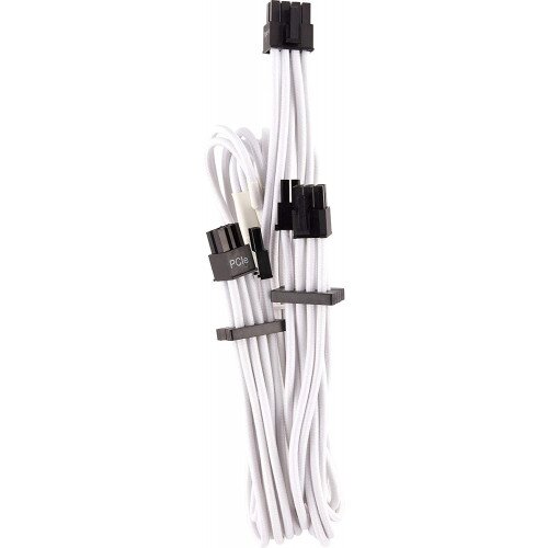 Corsair Premium Individually Sleeved PCIe Cables (Dual Connector) Type 4 Gen 4 - White