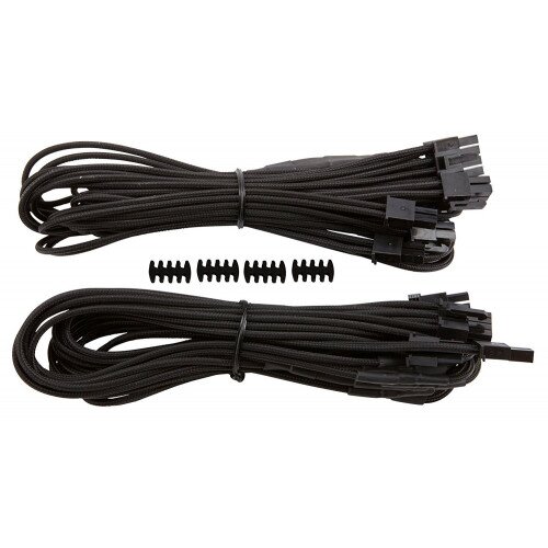 Corsair Premium Individually Sleeved PCIe Cables with Dual Connectors, Type 4 (Generation 3) - Black