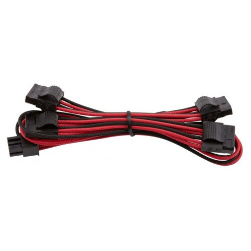 Corsair Premium Individually Sleeved Peripheral Cable, Type 4 (Generation 3) - Red/Black