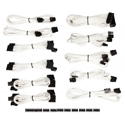 Corsair Premium Individually Sleeved PSU Cable Kit Pro Package, Type 4 (Generation 3) - White