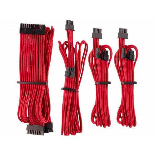 Corsair Premium Individually Sleeved PSU Cables Starter Kit Type 4 Gen 4 - Red