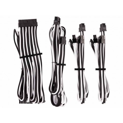 Corsair Premium Individually Sleeved PSU Cables Starter Kit Type 4 Gen 4 - White/Black