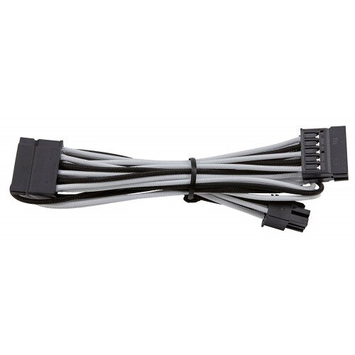 Corsair Premium Individually Sleeved SATA Cable, Type 4 (Generation 3) - White/Black