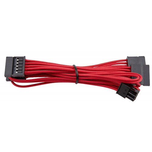 Corsair Premium Individually Sleeved SATA Cable, Type 4 (Generation 3) - Red