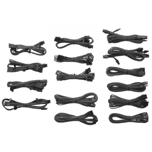 Corsair Professional Individually sleeved DC Cable Kit, Type 3 (Generation 2) - Metallic Graphite