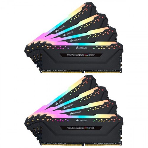 Corsair VENGEANCE RGB PRO DDR4 DRAM Memory Kit - Black - 64GB Kit (8 x 8GB) - 3600MHz CL18