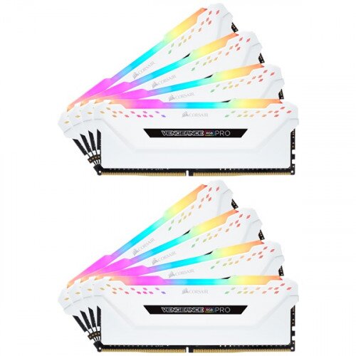 Corsair VENGEANCE RGB PRO DDR4 DRAM Memory Kit - White - 64GB Kit (8 x 8GB) - 3200MHz CL16