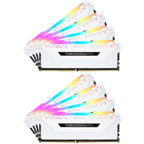 Corsair VENGEANCE RGB PRO DDR4 DRAM Memory Kit - White - 128GB Kit (8 x 16GB) - 2666MHz CL16