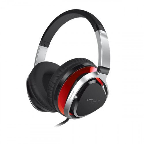Creative Labs Aurvana Live 2 Over-Ear Wired Headphones - Black Dark Red Chrome