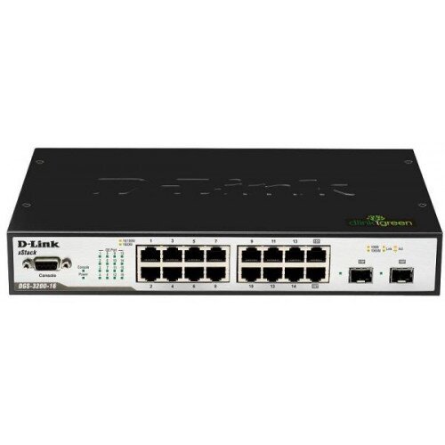 D-Link 14-Port 10/100/1000Mbps Managed Layer 2 Switch & 2 Combo 1000Mbts/SFP Gigabit Ports